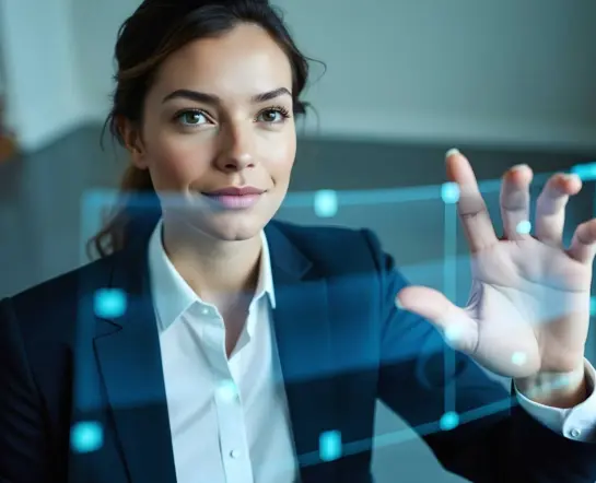 geschaftsfrau-mit-futuristischer-schnittstelle