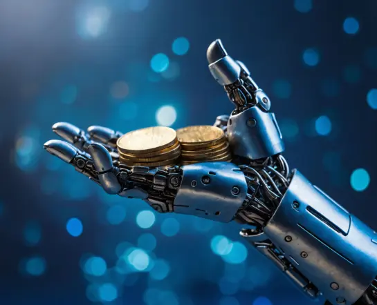 futuristischer-roboter-der-mit-geld-interagiert